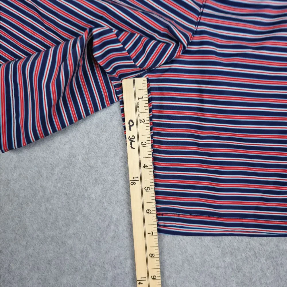 Lands' End Mens Large (36-38) Swim Shorts/Trunks Red White Navy Stripe